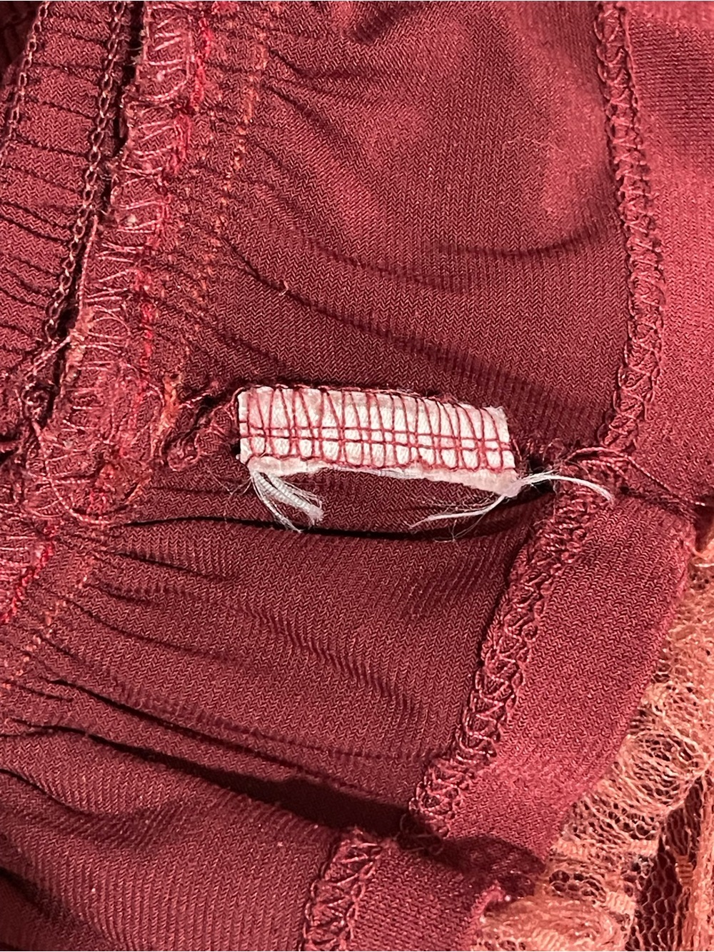 Anthropologie Wine Lace Smocked Top XS - Picture 10 of 10